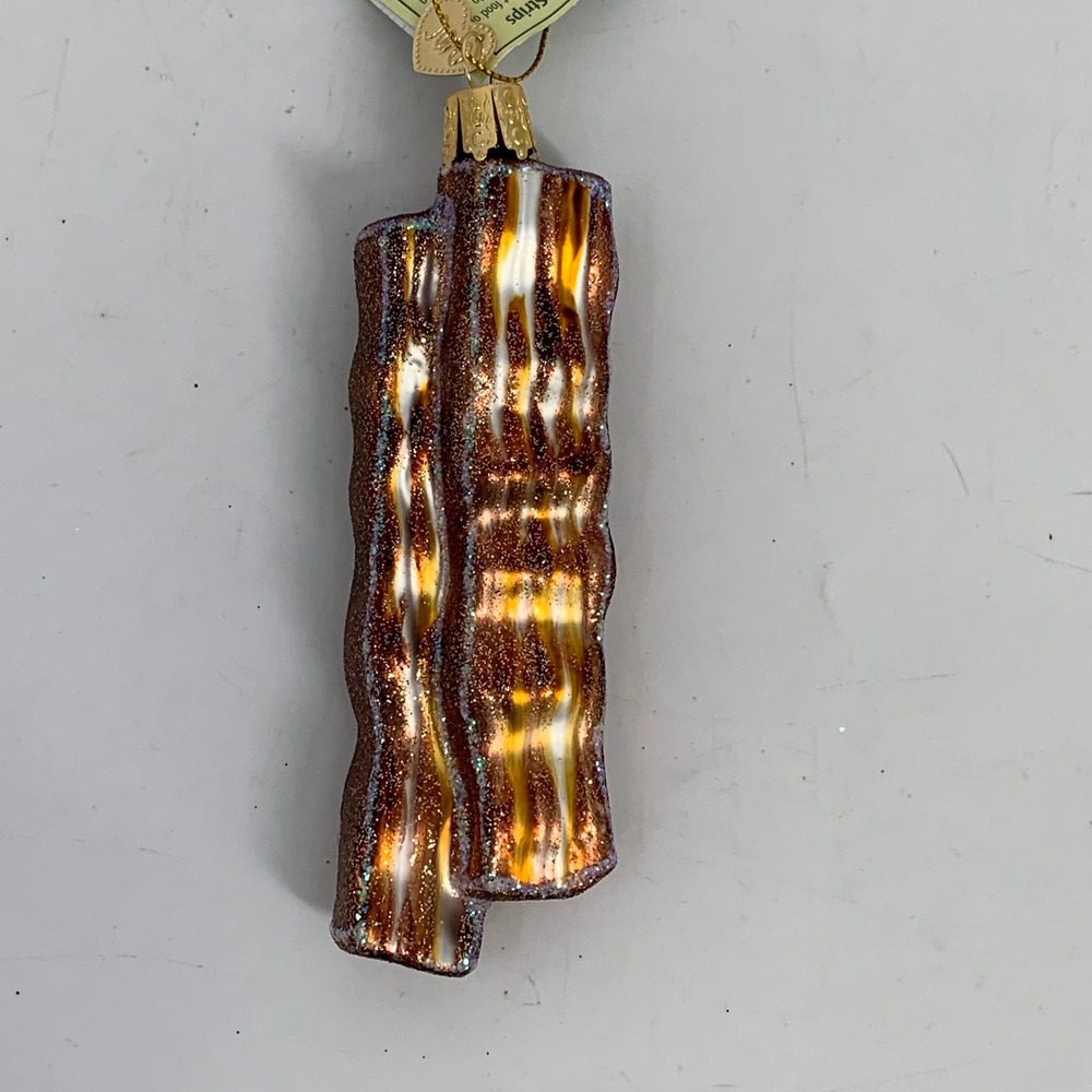 Old World Christmas Bacon Strips‎ Glass Ornament Food Lover Gift New